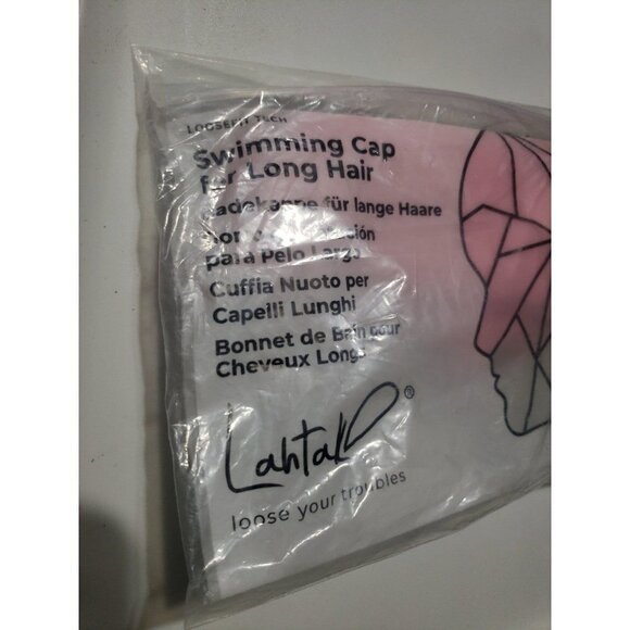 Rose colored swimming cap for long hair - Picture 4 of 6